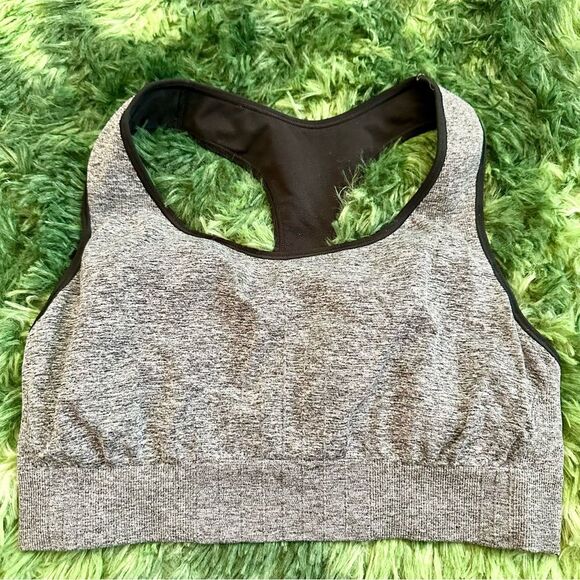 Champion Gray and Black Racerback Sports Bra - Picture 1 of 3